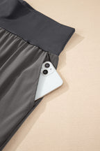 Solid Elastic High Waist Pocketed Cargo Jogger Pants