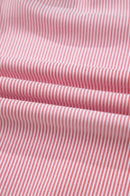 Stripe Frilled Split Neck Ruffle Sleeve Blouse