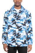 Camo Coach Jacket – Windbreaker with Drawstring Waist
