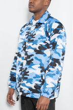 Camo Coach Jacket – Windbreaker with Drawstring Waist