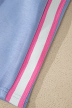 Stripe Trim Polo Tee & Drawstring Skirt Set