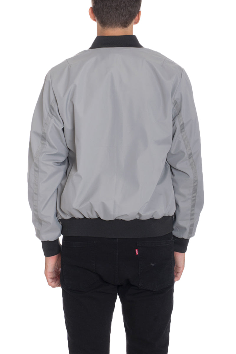 Dimple Bomber Jacket – Regular Fit with Zip Pockets
