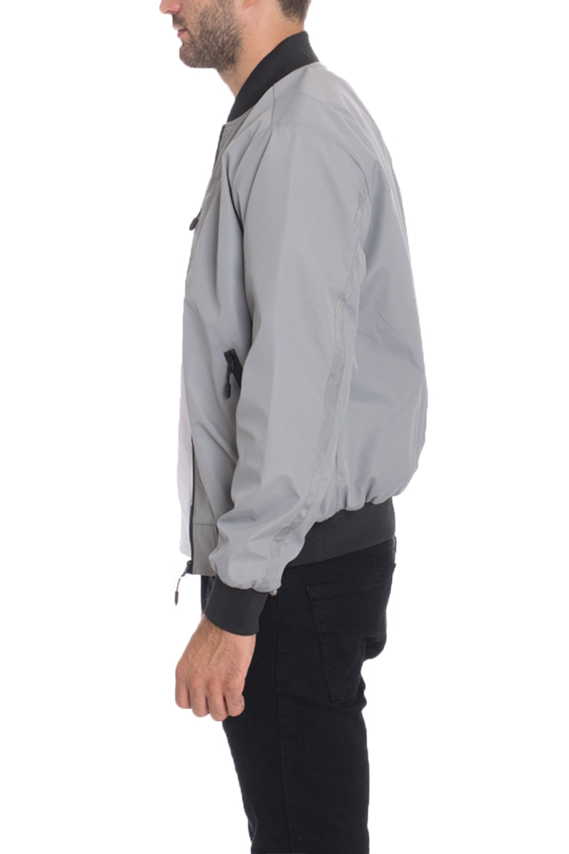 Dimple Bomber Jacket – Regular Fit with Zip Pockets