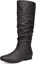 Women's Knee High Slouchy Boots with Faux Fur Lining