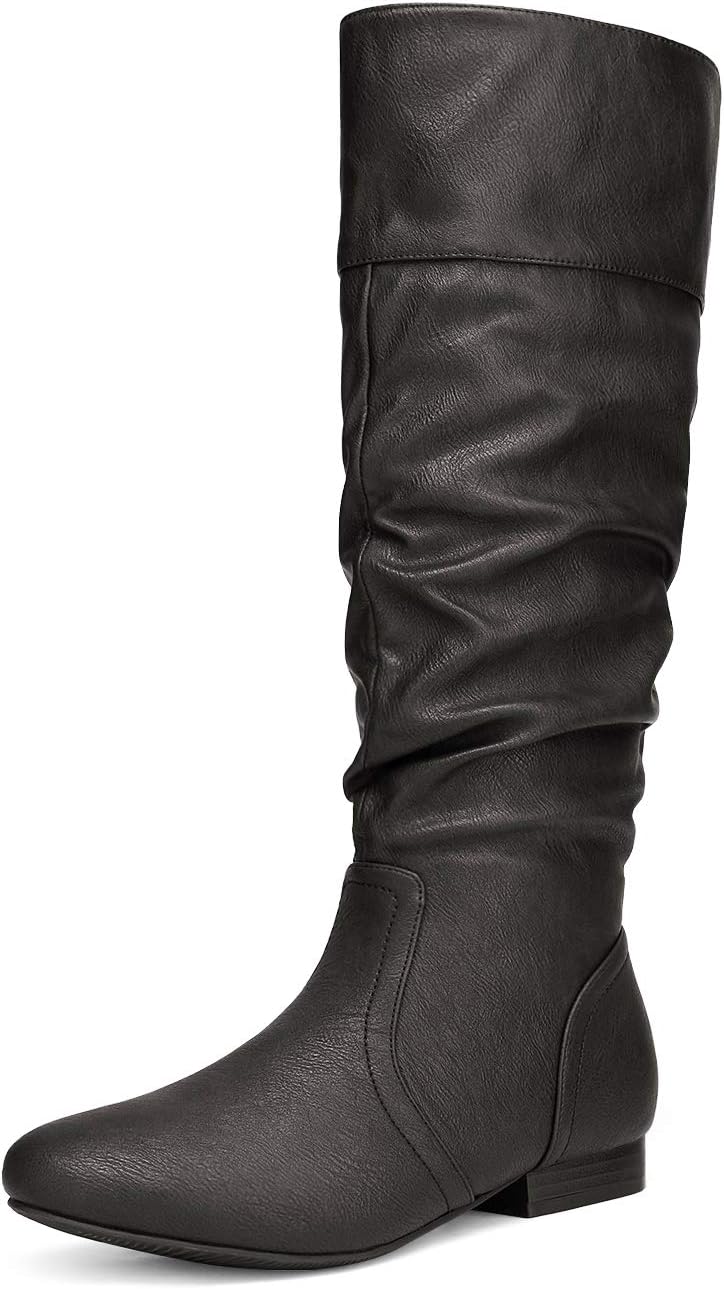 Women's Knee High Slouchy Boots with Faux Fur Lining