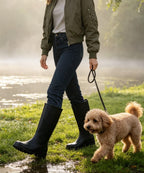 Women's Tall Waterproof Rubber Rain Boots, Knee High