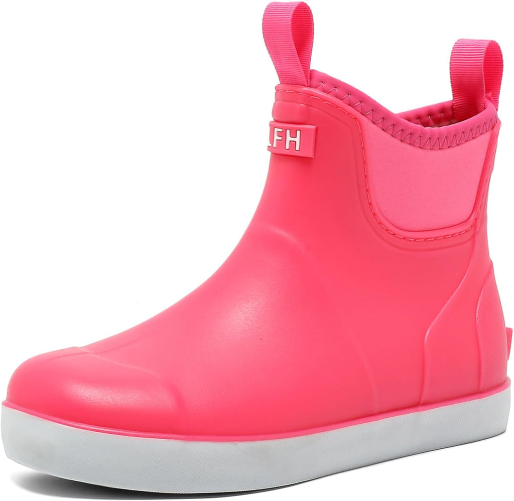 Women's Waterproof Chelsea Deck Boots, Slip-On Rubber Rain Boots