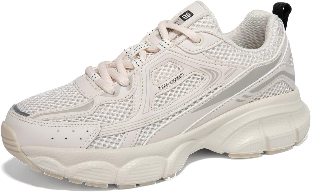 Women's Chunky Platform Sneakers with Mesh and Leather Upper