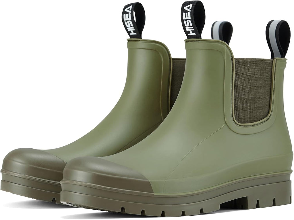 Women's Waterproof Chelsea Rain Boots, Short Ankle Style