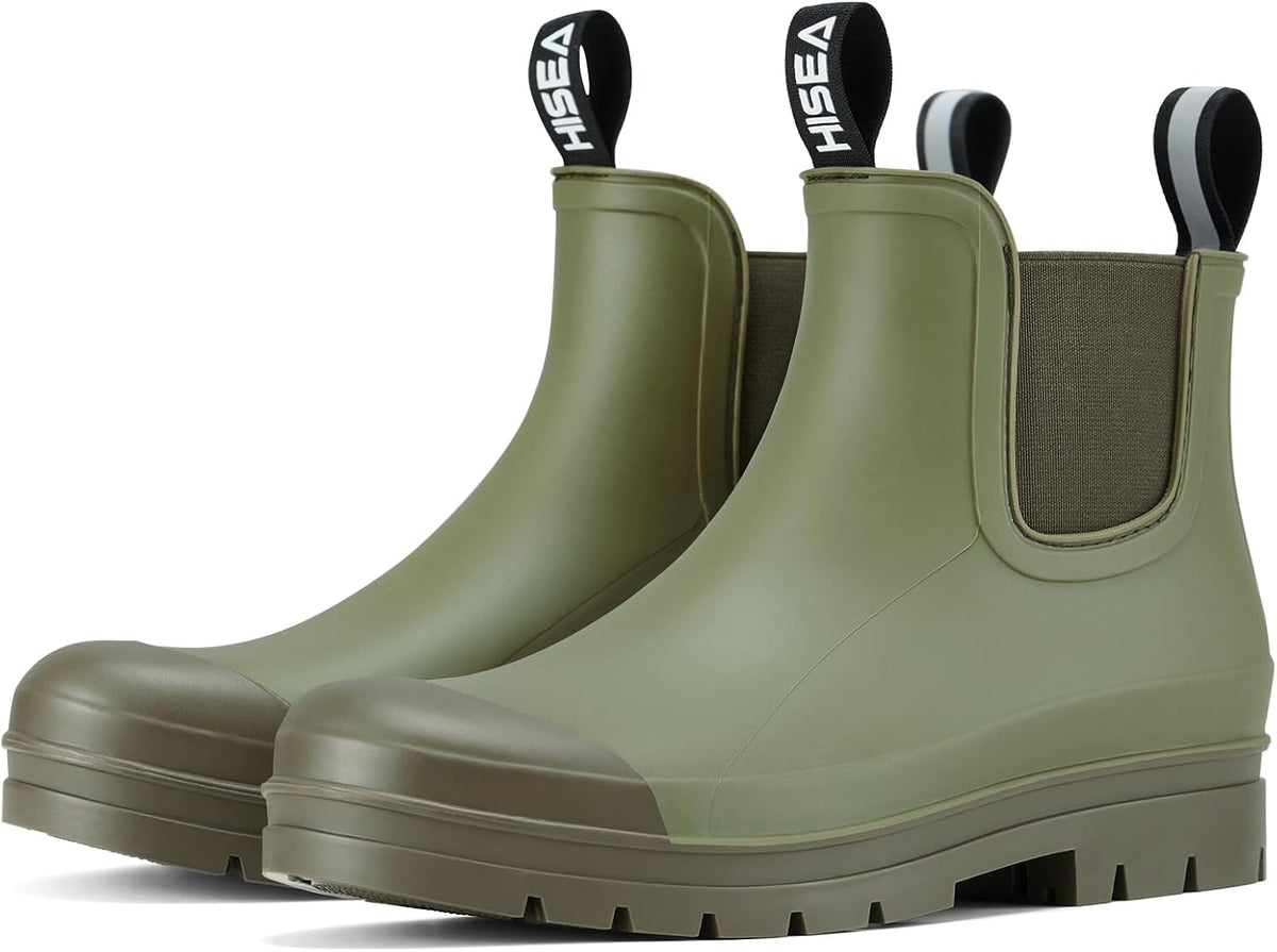 Women's Waterproof Chelsea Rain Boots, Short Ankle Style