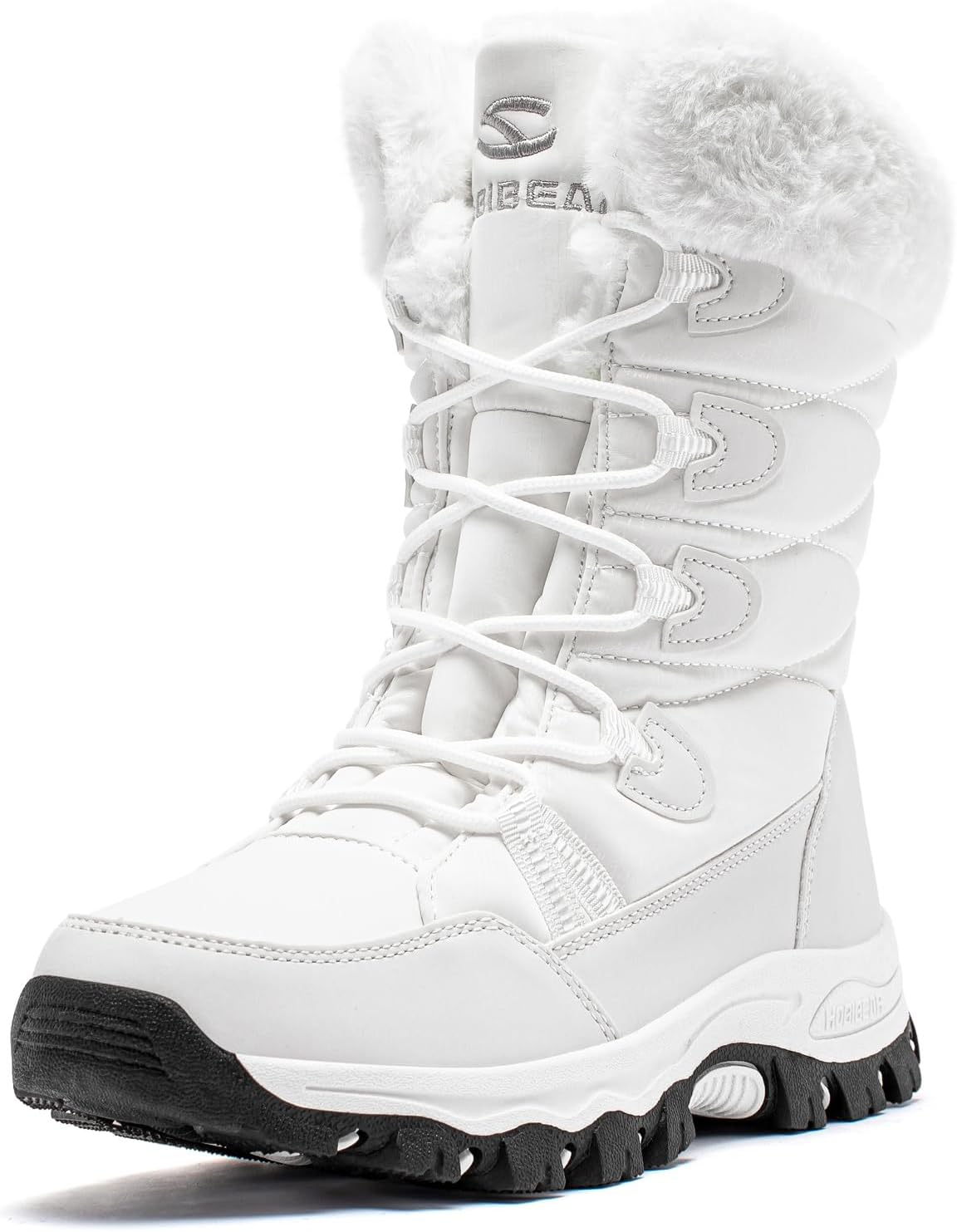 Women's Waterproof Mid-Calf Snow Boots with Faux Fur Collar