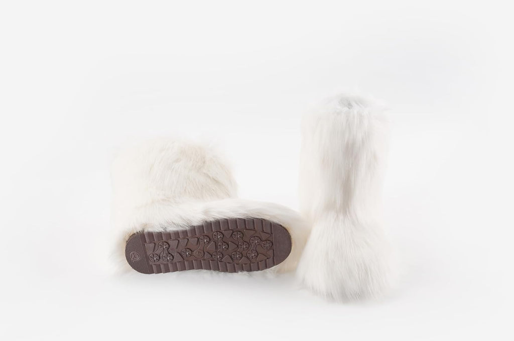 Women's Faux Fur Mid-Calf Snow Boots with Round Toe