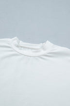 Solid Asymmetric Lace Hem Patchwork T-Shirt