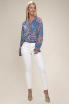 Women's ShirtsWomen's Floral Chiffon Blouse - VacationGrabs