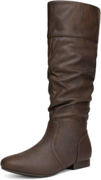 Women's Knee High Slouchy Boots with Faux Fur Lining