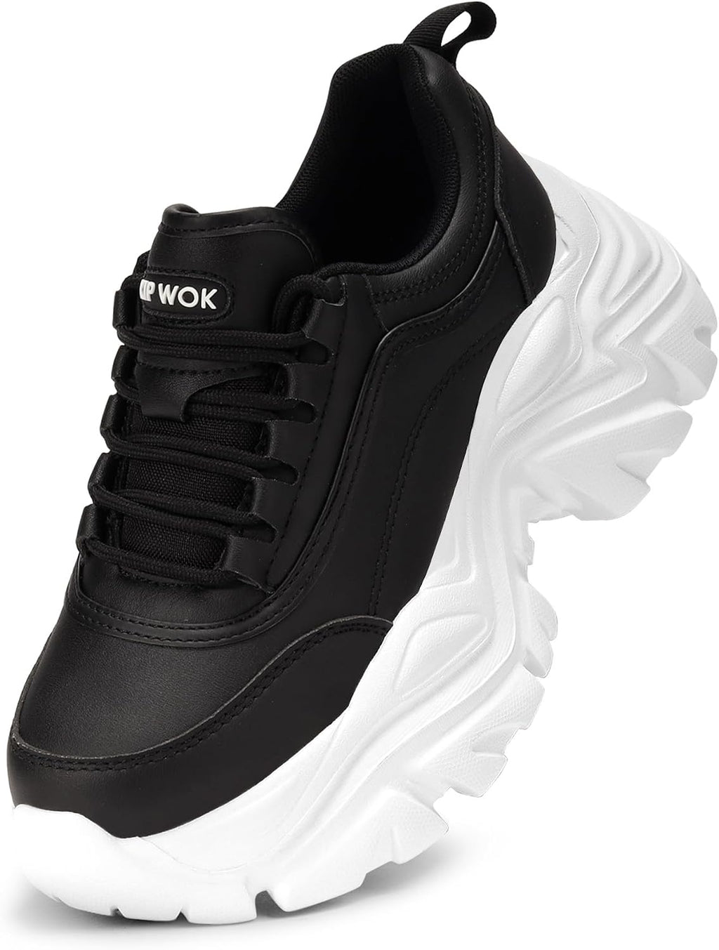 Women's White Platform Chunky Sneakers, Memory Foam Insole