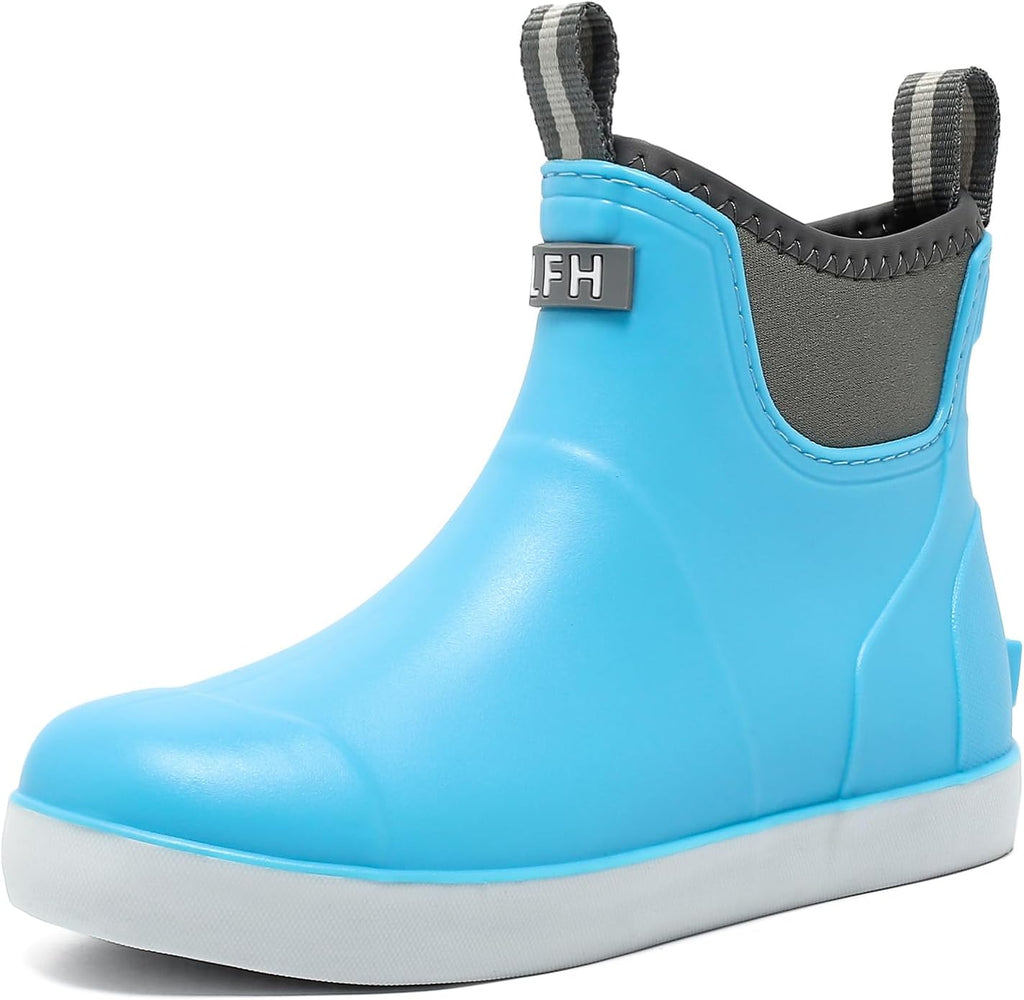 Women's Waterproof Chelsea Deck Boots, Slip-On Rubber Rain Boots