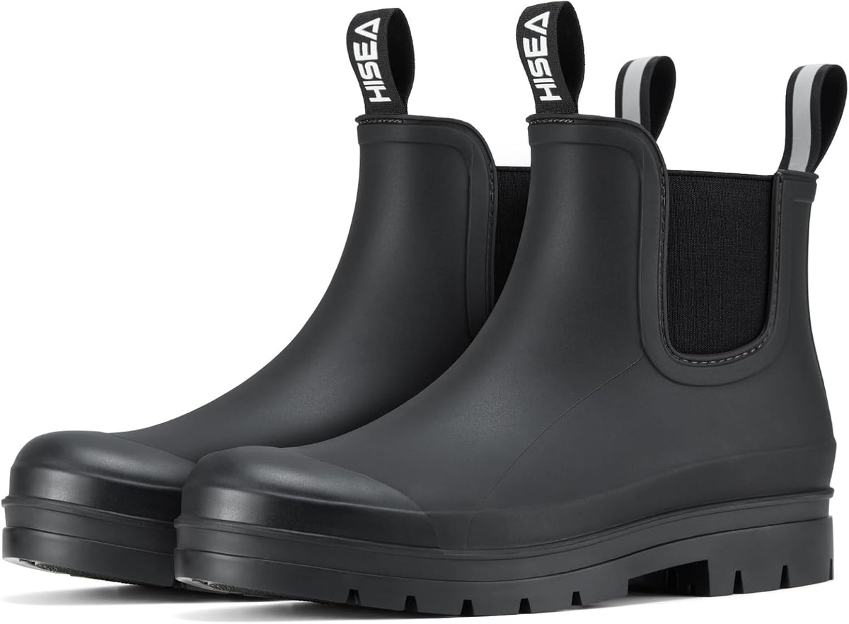 Women's Waterproof Chelsea Rain Boots, Short Ankle Style