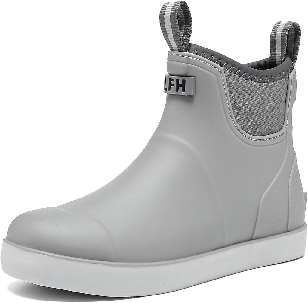 Women's Waterproof Chelsea Deck Boots, Slip-On Rubber Rain Boots