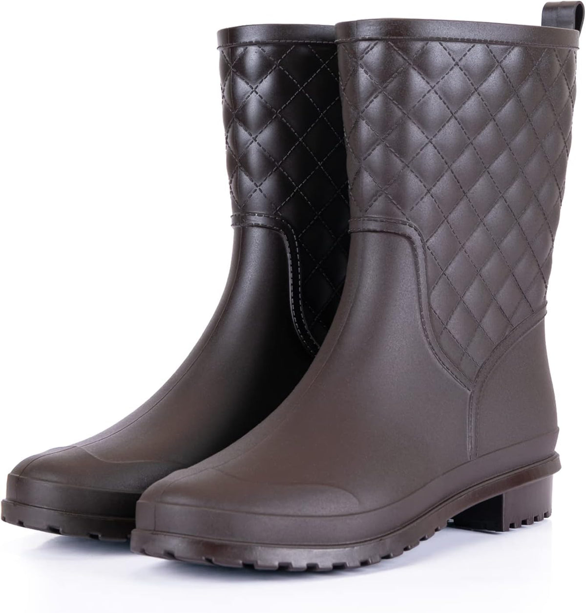 Women's Waterproof Mid-Calf Rain Boots, Quilted & Lightweight