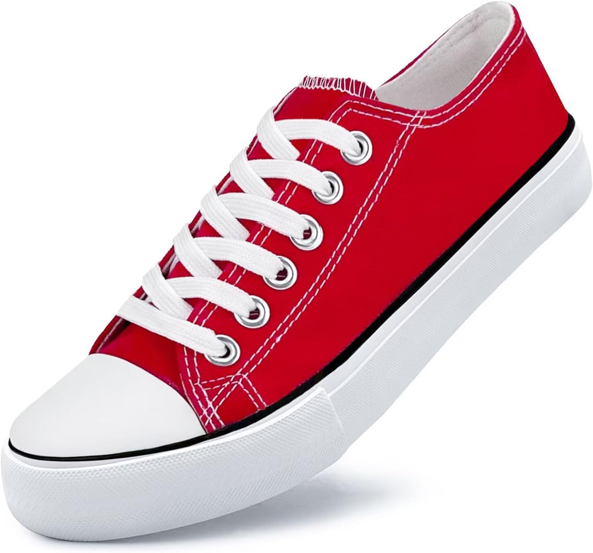 Unisex Low Top Canvas Sneakers with Rubber Toe Cap