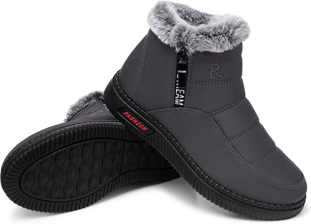 Women's Waterproof Platform Snow Boots, Fleece-Lined Ankle