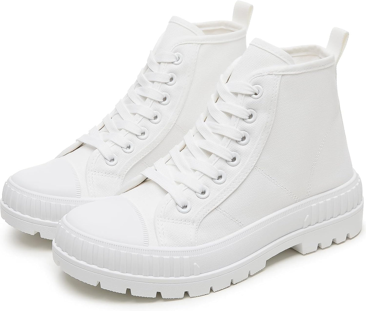 Women's White High Top Platform Canvas Sneakers