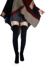 Women's Over-the-Knee Stretch Suede Boots with Chunky Heel