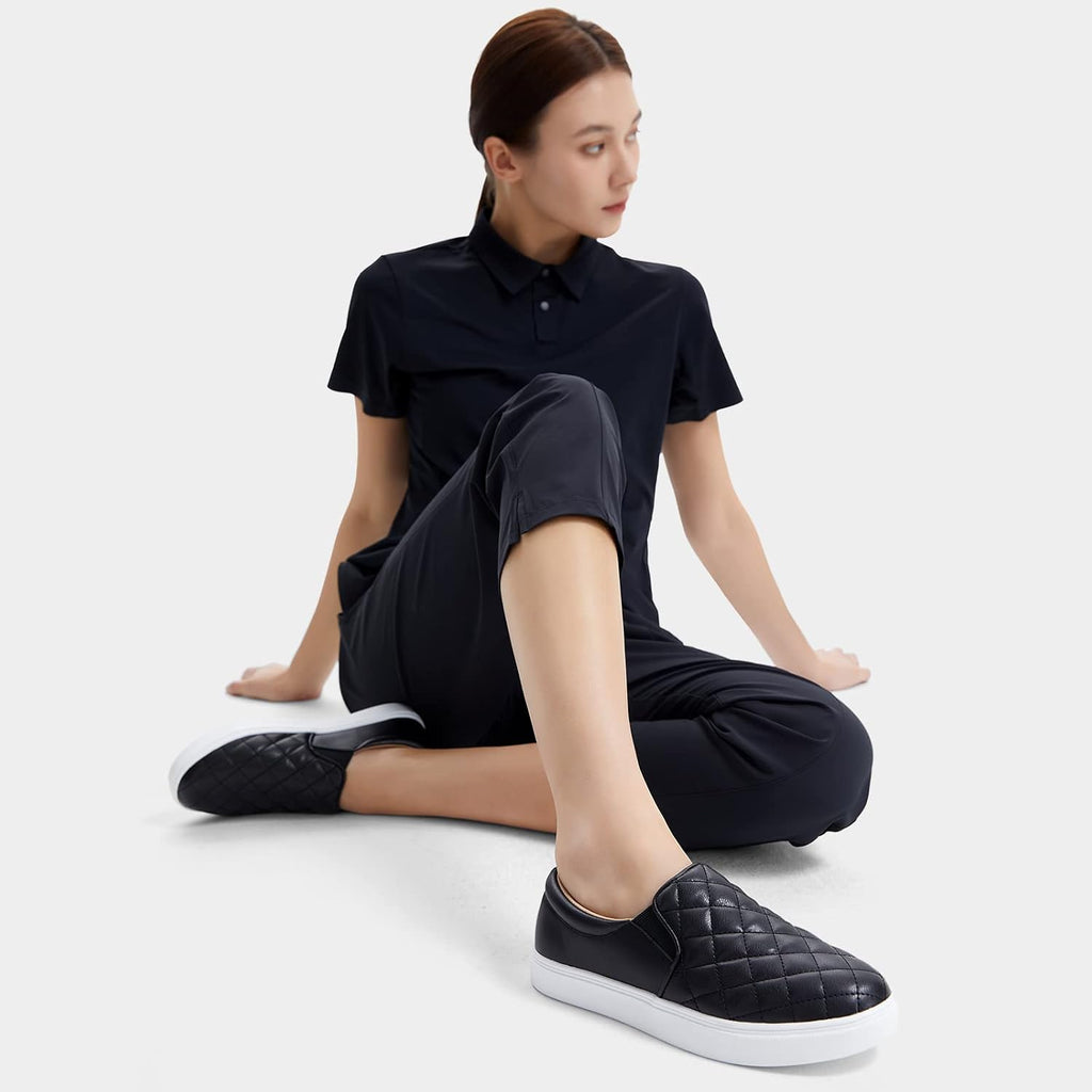 Women's Quilted Slip-On Sneakers in Vegan Faux Leather