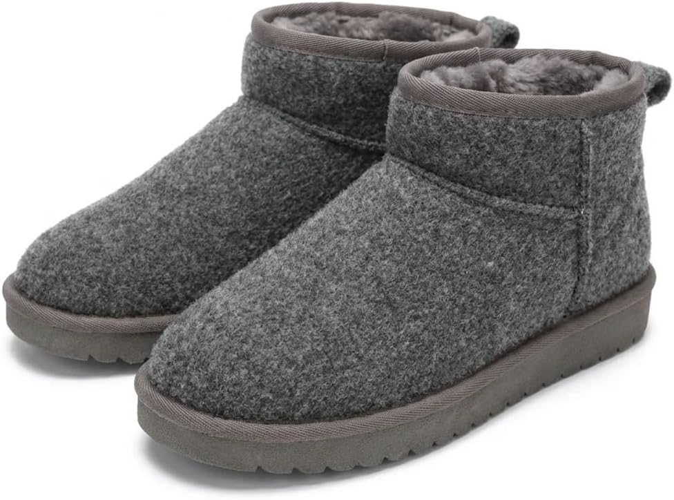 Women's Genuine Leather Ankle Boots with Faux Fur Lining
