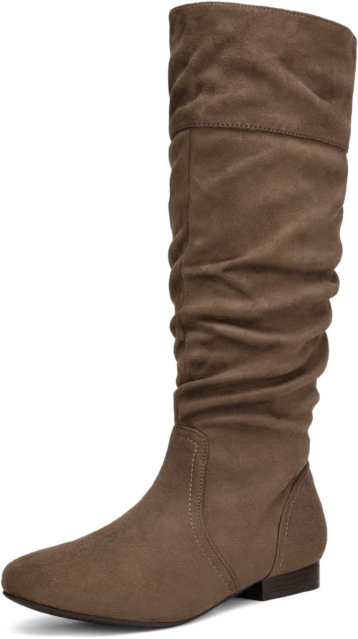 Women's Knee High Slouchy Boots with Faux Fur Lining