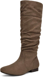 Women's Knee High Slouchy Boots with Faux Fur Lining