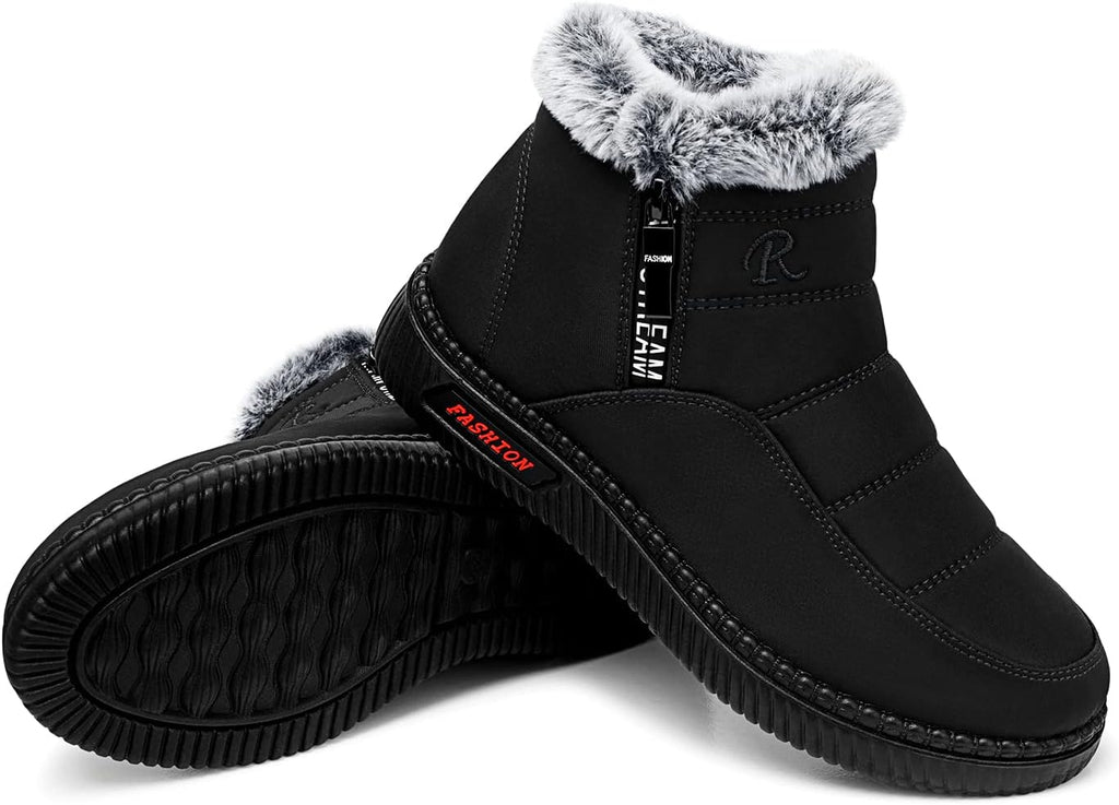 Women's Waterproof Platform Snow Boots, Fleece-Lined Ankle