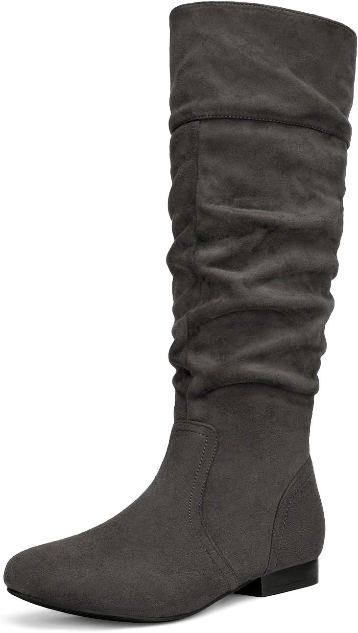 Women's Knee High Slouchy Boots with Faux Fur Lining