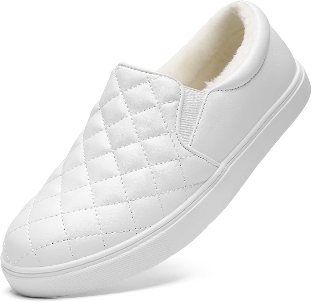 Women's Quilted Slip-On Sneakers in Vegan Faux Leather