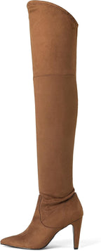 Women's Stretch Over the Knee Boots, 3.7" Heel, Pointed Toe