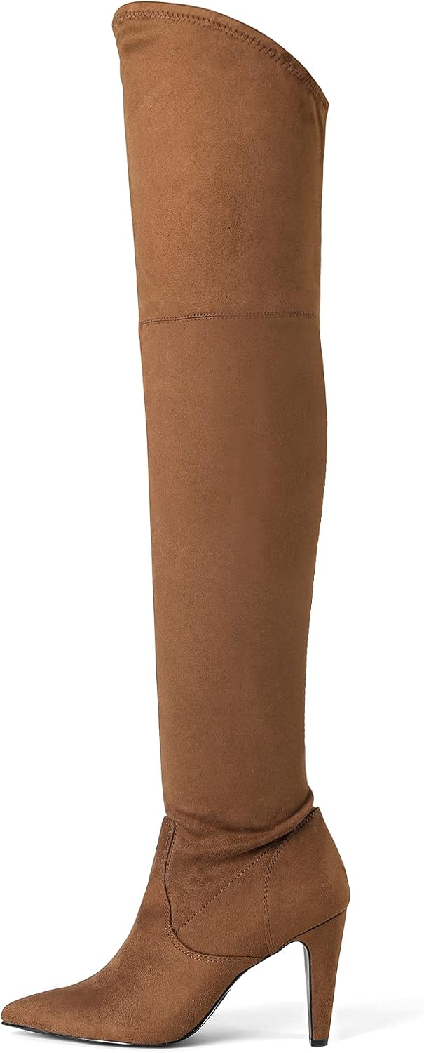 Women's Stretch Over the Knee Boots, 3.7" Heel, Pointed Toe
