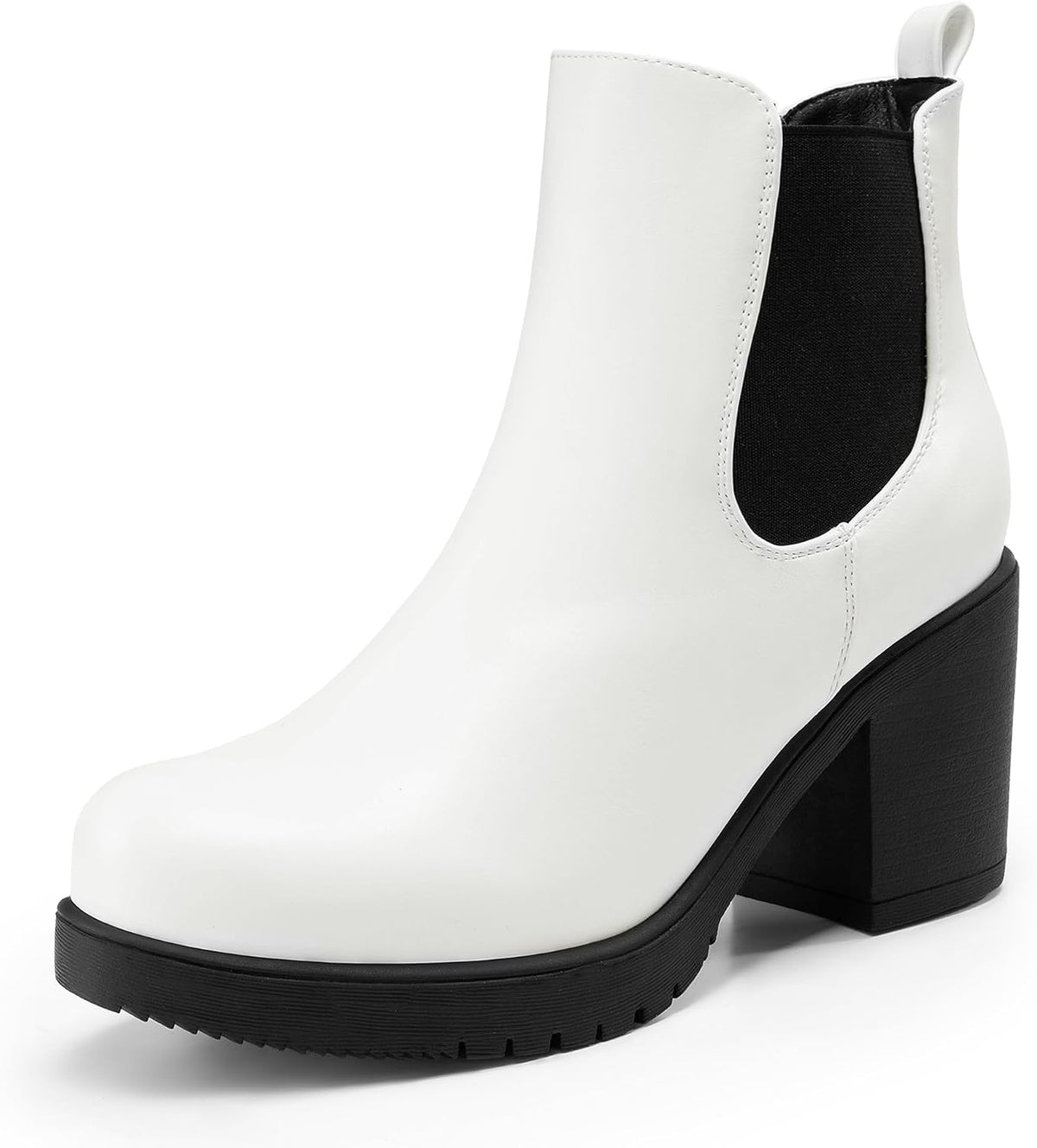 Women's Chunky Heel Chelsea Ankle Boots in Faux Suede