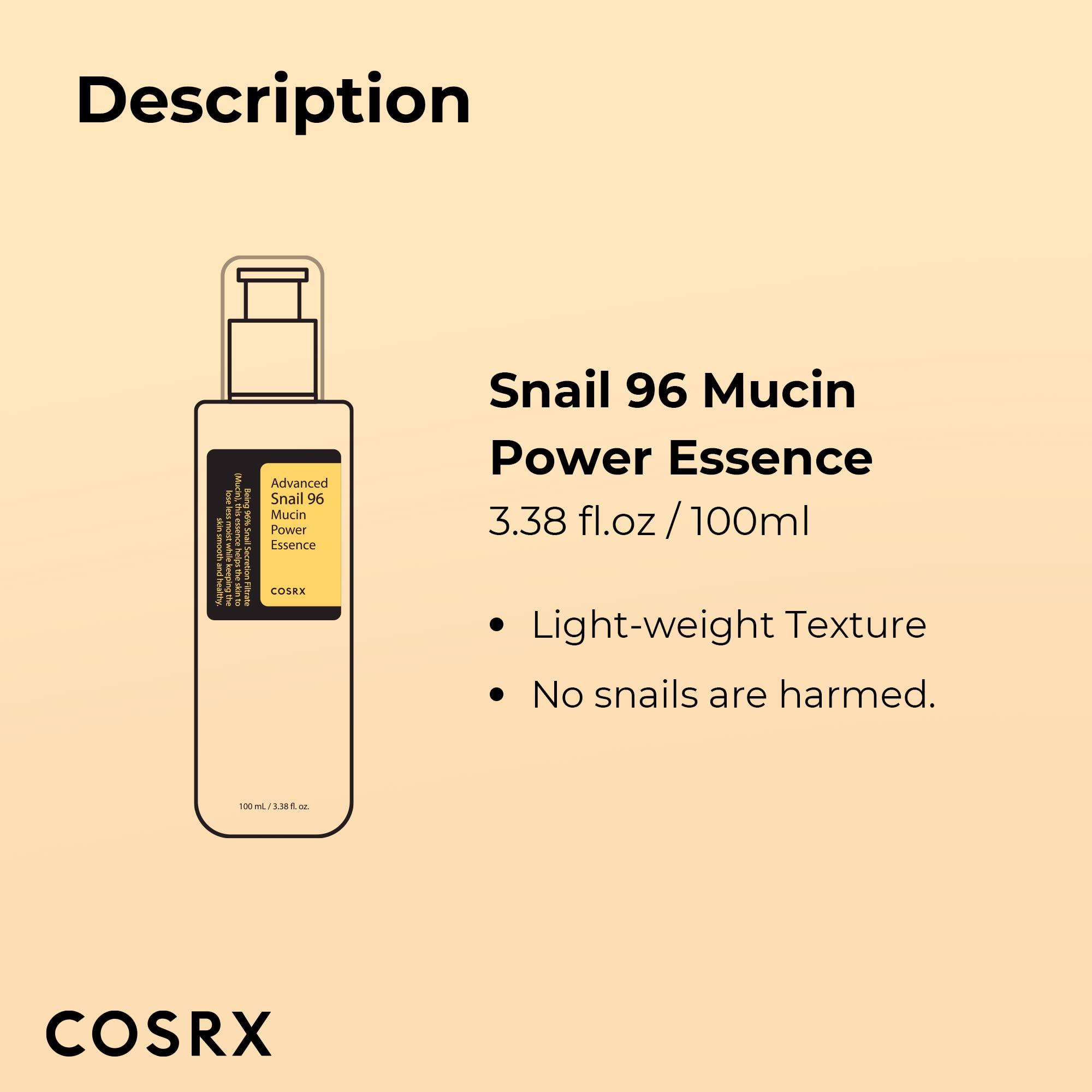 Women's Personal Care - Beauty Snail Mucin 96% Power Repairing Essence 3.38 fl.oz 100ml Hydrating Serum