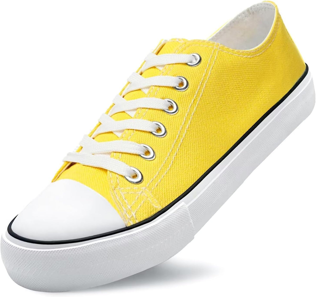 Unisex Low Top Canvas Sneakers with Rubber Toe Cap