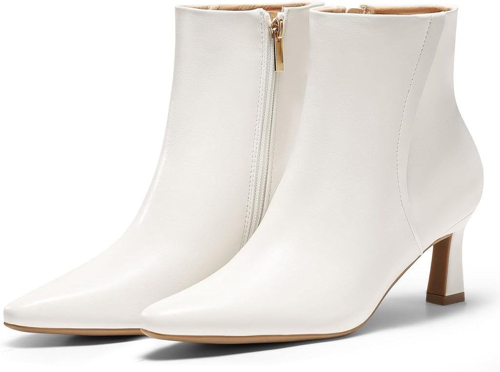 Women's Pointed-Toe Kitten Heel Ankle Boots, Side Zip