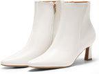 Women's Pointed-Toe Kitten Heel Ankle Boots, Side Zip