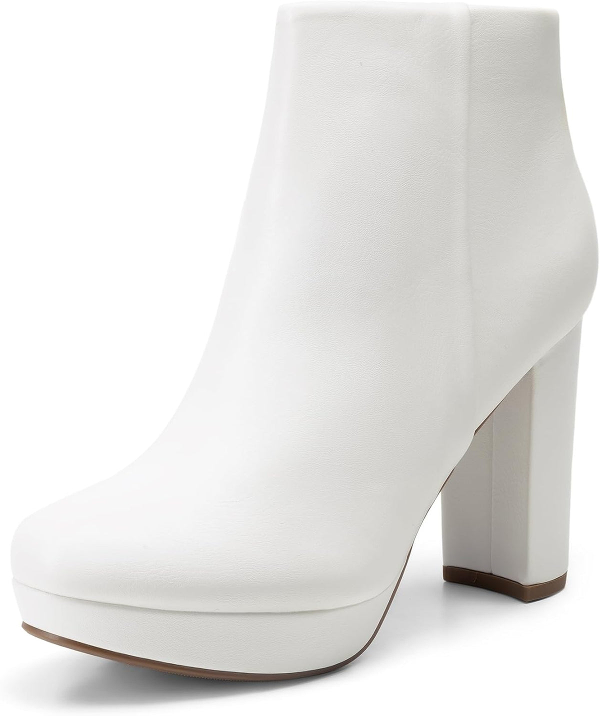 Women's Suede Chunky Heel Ankle Boots with Side Zipper