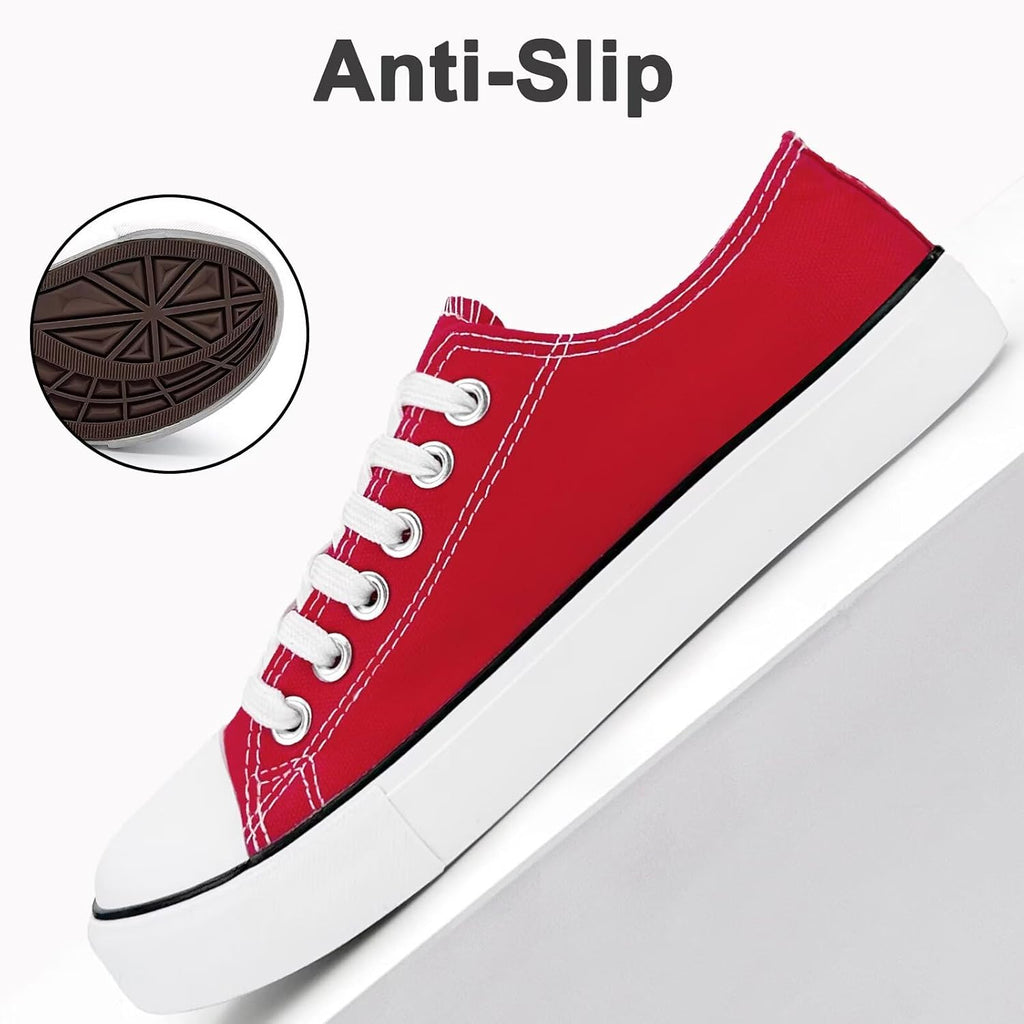 Unisex Low Top Canvas Sneakers with Rubber Toe Cap