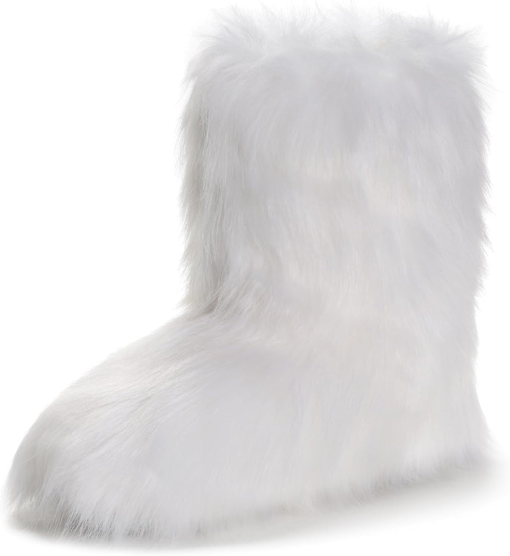 Women's Faux Fur Mid-Calf Snow Boots with Round Toe