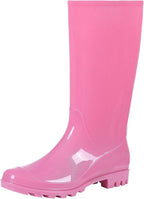 Women's Tall Waterproof Rubber Rain Boots, Knee High