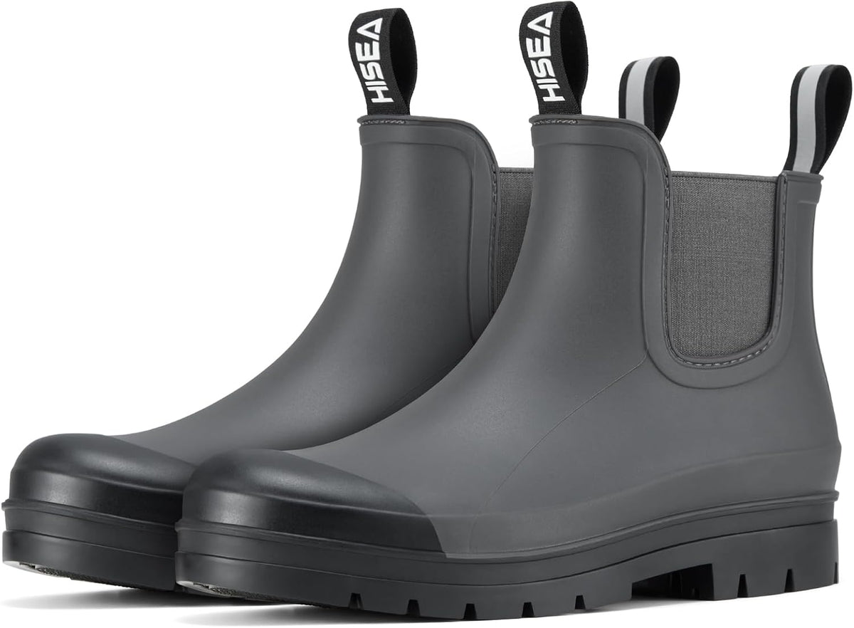 Women's Waterproof Chelsea Rain Boots, Short Ankle Style
