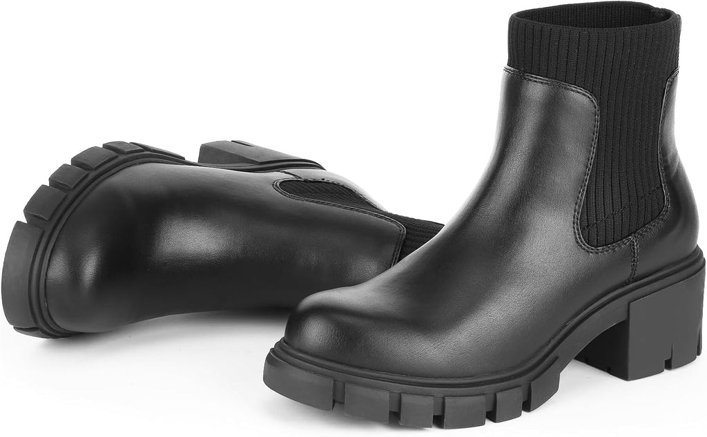 Women's Chunky Heel Chelsea Ankle Boots, Suede or Leather