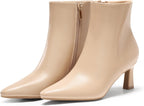 Women's Pointed-Toe Kitten Heel Ankle Boots, Side Zip