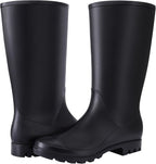 Women's Tall Waterproof Rubber Rain Boots, Knee High